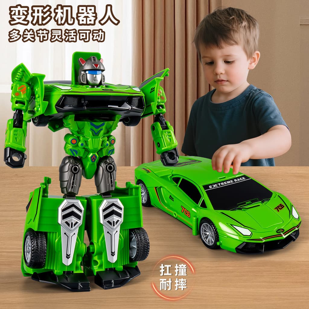 Transformando carro robô modelo transformando guerreiro simulação de energia inercial modelo de carro esportivo menino p