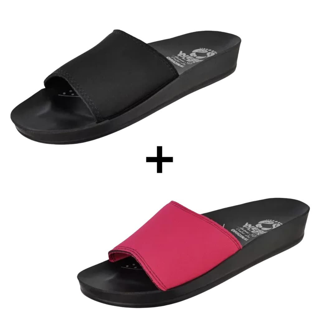 Kit 2 Pares Sandália Feminina Ortopédica Slide Macia Confortável Chinelo Ortopédico Anatômico