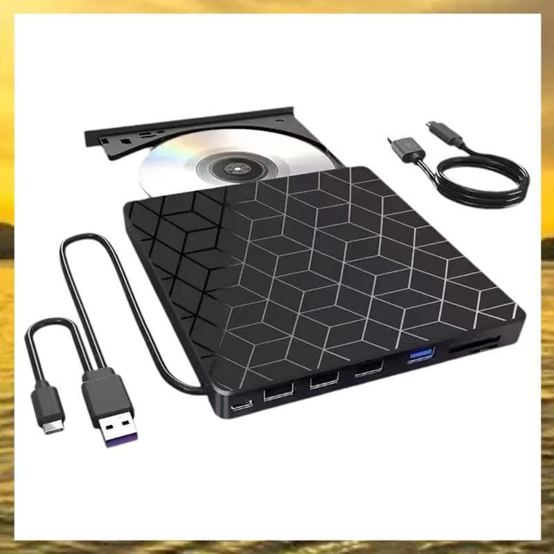 (Vko) Unidade De DVD CD 7 Em 1 Óptica Externa USB3.0 E Tipo C Leitor De Gravador RW Para PC