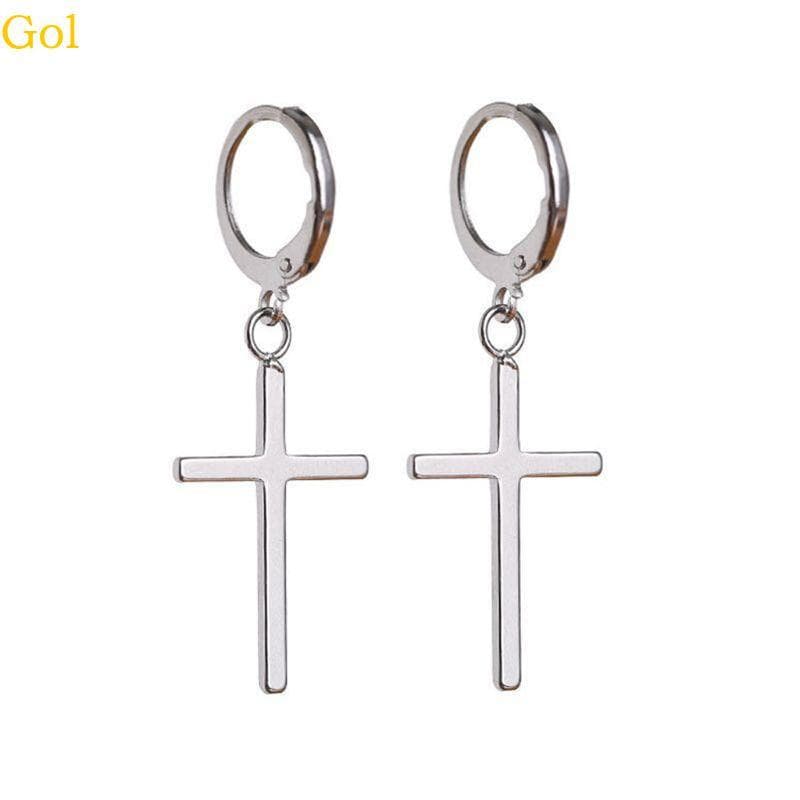 Crucifixo Articulado Piercing Huggie Hoop Brincos Longos Pendurados Para Gir