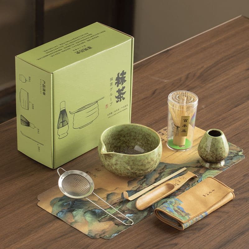 Japonês estilo forno variedade Baibenli matcha conjunto batedor matcha ferramenta matcha chá Shaker suporte canção dinas