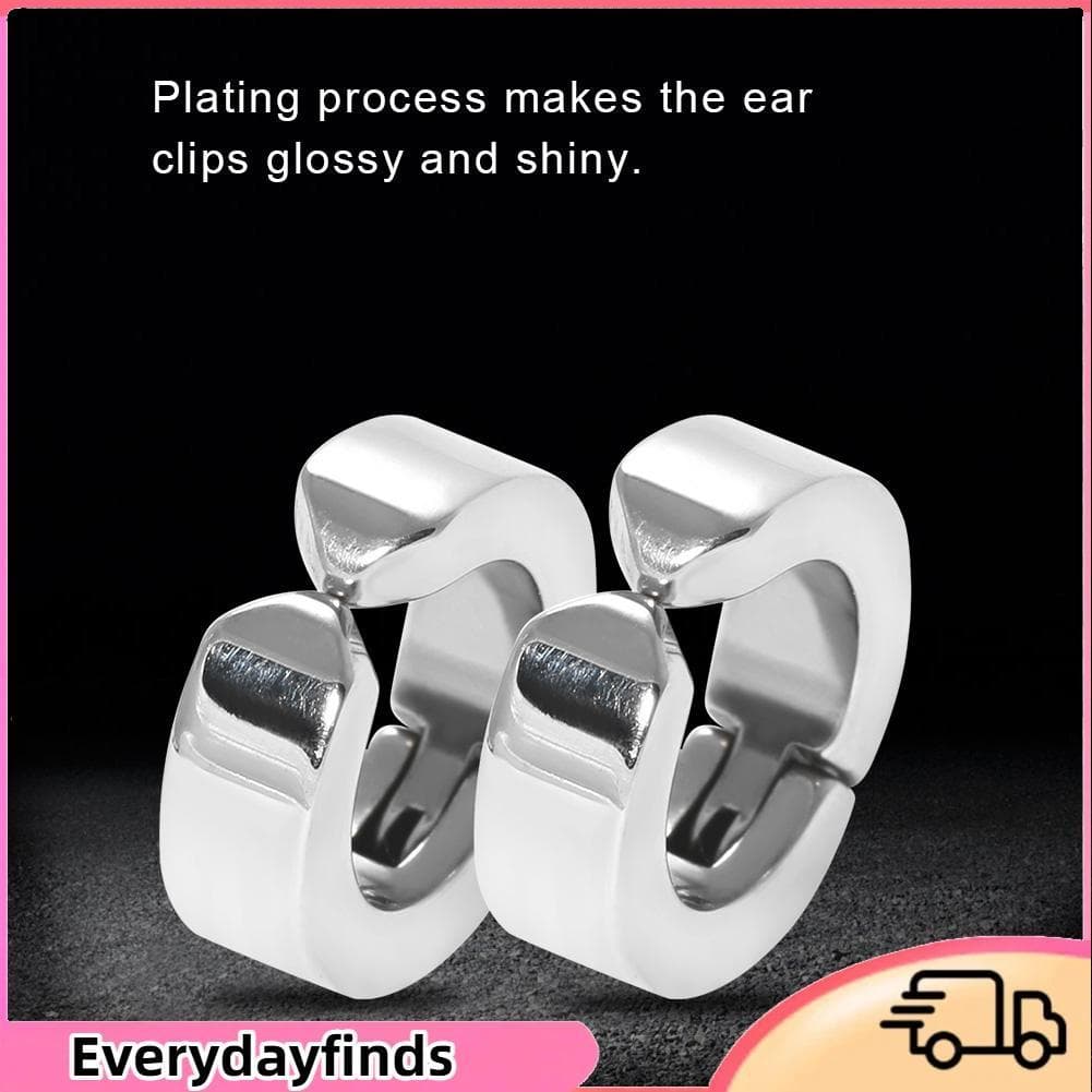 Everydayfinds-br ZJchao Ear Cuffs Brincos Joias de aço inoxidável com 6 opções de cores para mulheres e meninas (G)