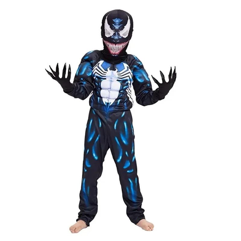 Crianças Preto Aranha Traje Super-Herói Macacão 3D Elastano Unisex Bodysuit Para Halloween Cosplay
