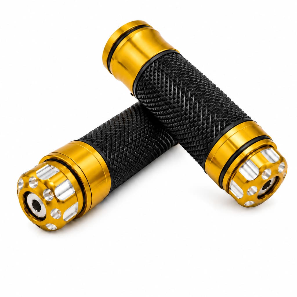 Manopla Esportiva Universal para Motos Dourada Guidão 22mm
