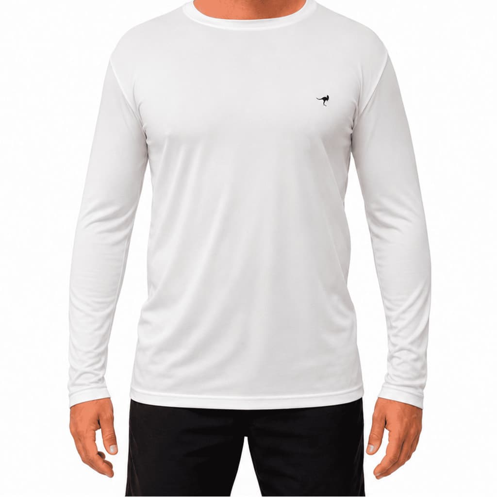 Kit 4 Camisetas Masculina Manga Longa Proteção Solar UV Gola Redonda Lisa Básica Versátil