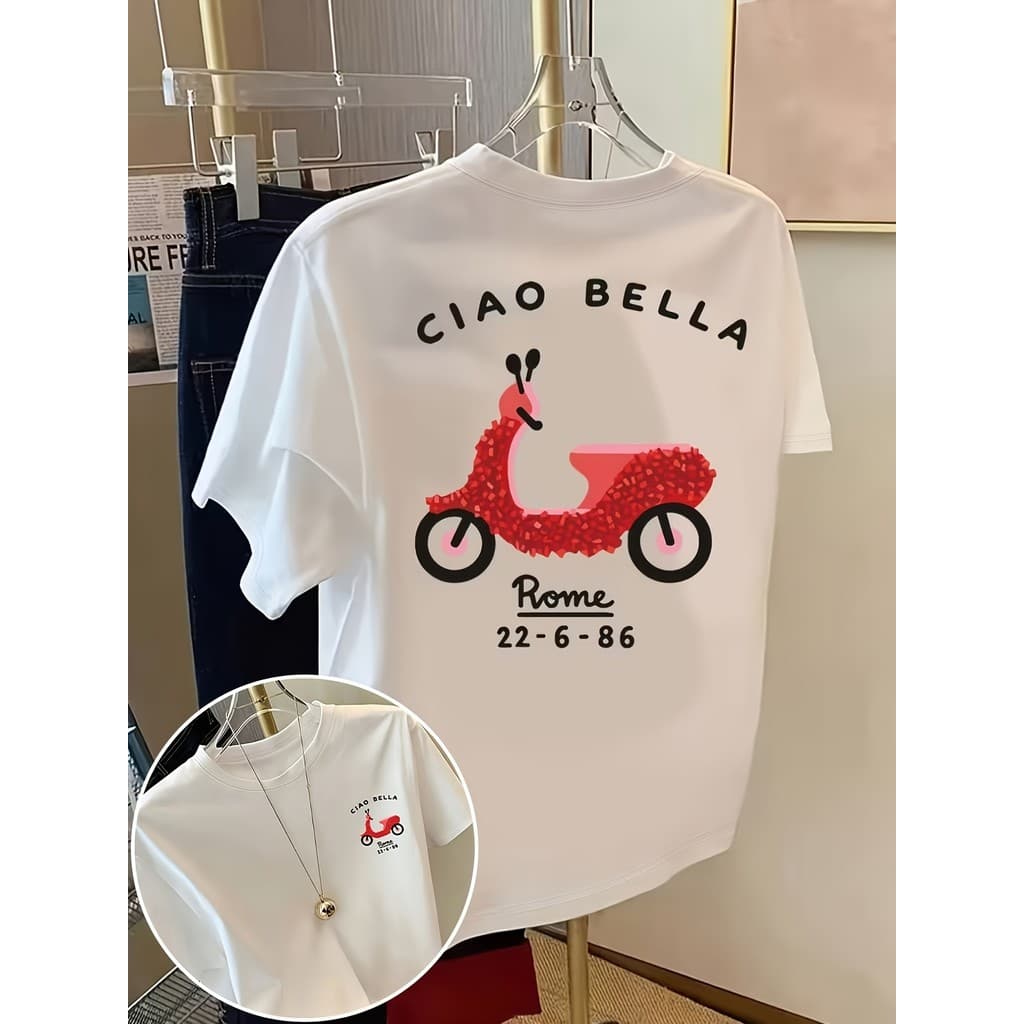 Bella, Estampa da Moda - Camiseta Feminina com Estampa da Moda Primavera/Verão
