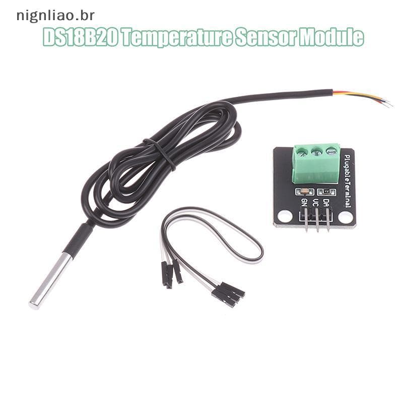 nignliao DS18B20 Módulo Sensor De Temperatura À Prova D'água Cabo Digital Adaptador Terminal De Sonda De Aço Inoxidável