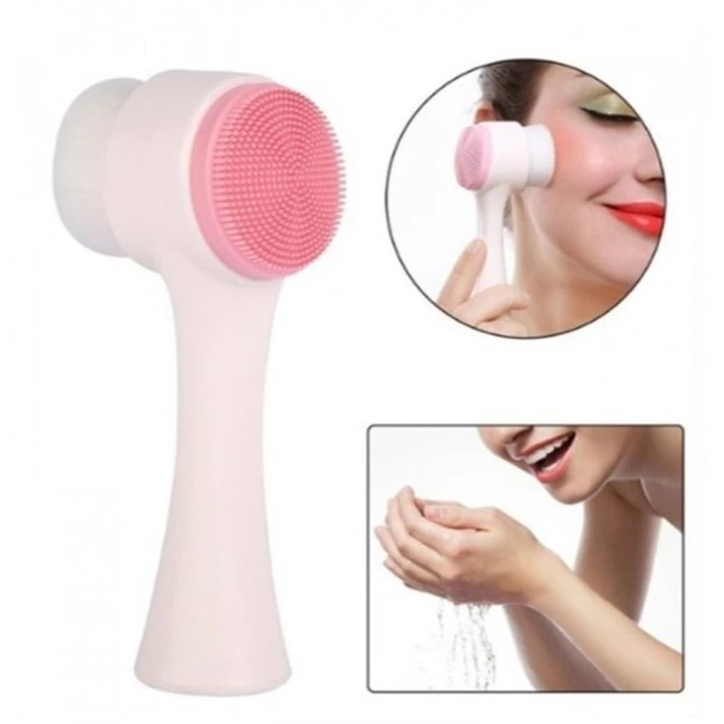 KIT 12 PCS Escova Limpeza Facial 2 Em 1 Aparelho Massagem Esponja Cerdas Macias Dupla Face Escova De Limpeza