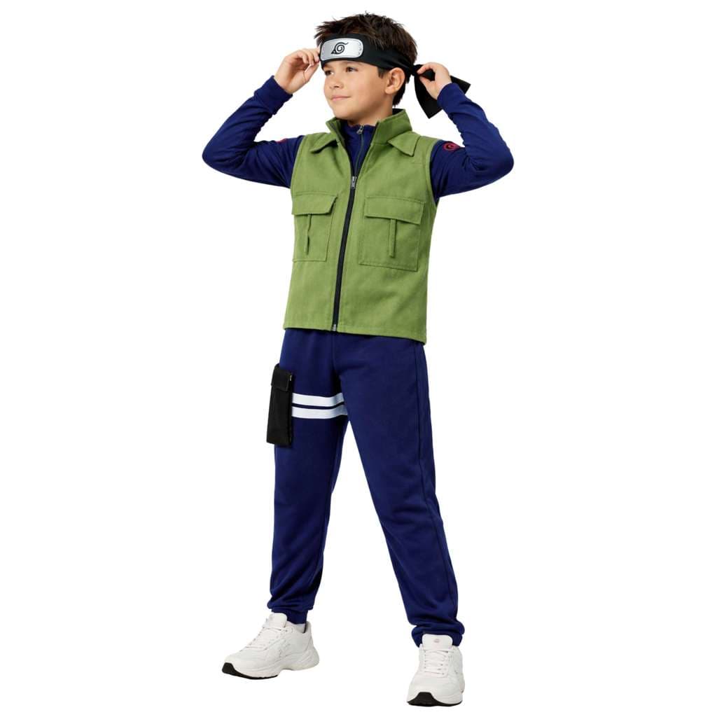 Fantasia Ninja Infantil Kakashi Colete e Bandana