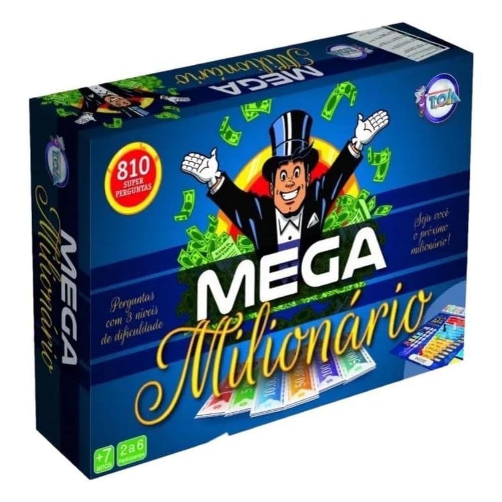 Jogo De Tabuleiro Mega Milionário Brinquedos Toia