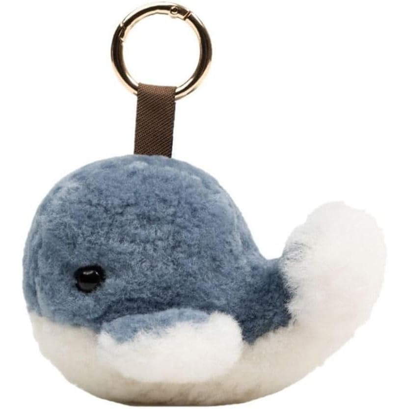 Chaveiro Fofo em Forma de Pequena Baleia de Lã, Pendente de Pelúcia para Decoração de Mochilas 9CRG