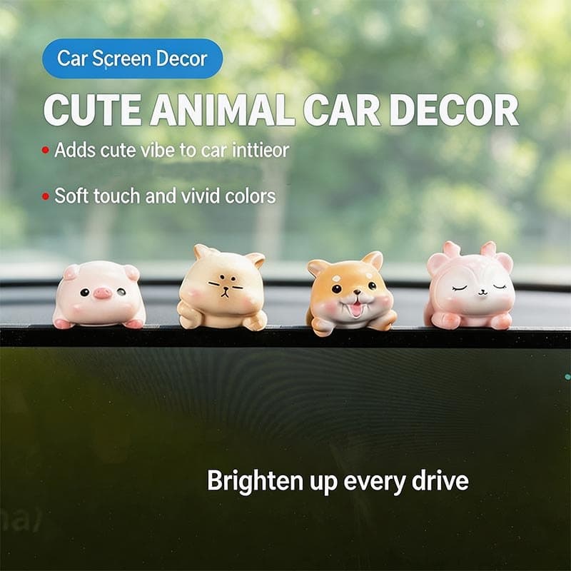 Bonito Dos Desenhos Animados Animal Ornamentos De Carro Mini Painel Decoração Da Tela Linda Estatueta Auto Console