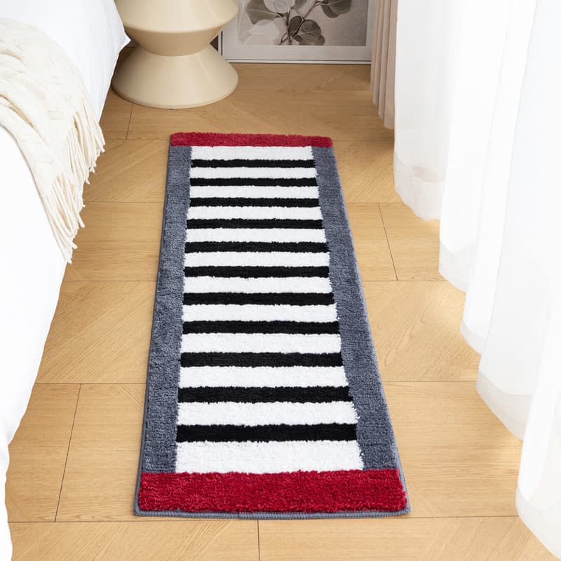 [Novo produto] estilo Medieval quarto listrado tapete grosso pelúcia longo quarto cabeceira Bay janela tapete do banheir