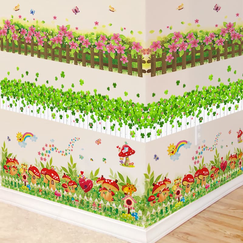 Rodapé decoração de parede auto-adesivo adesivos de parede adesivos de jardim de infância anel criação tema parede produ