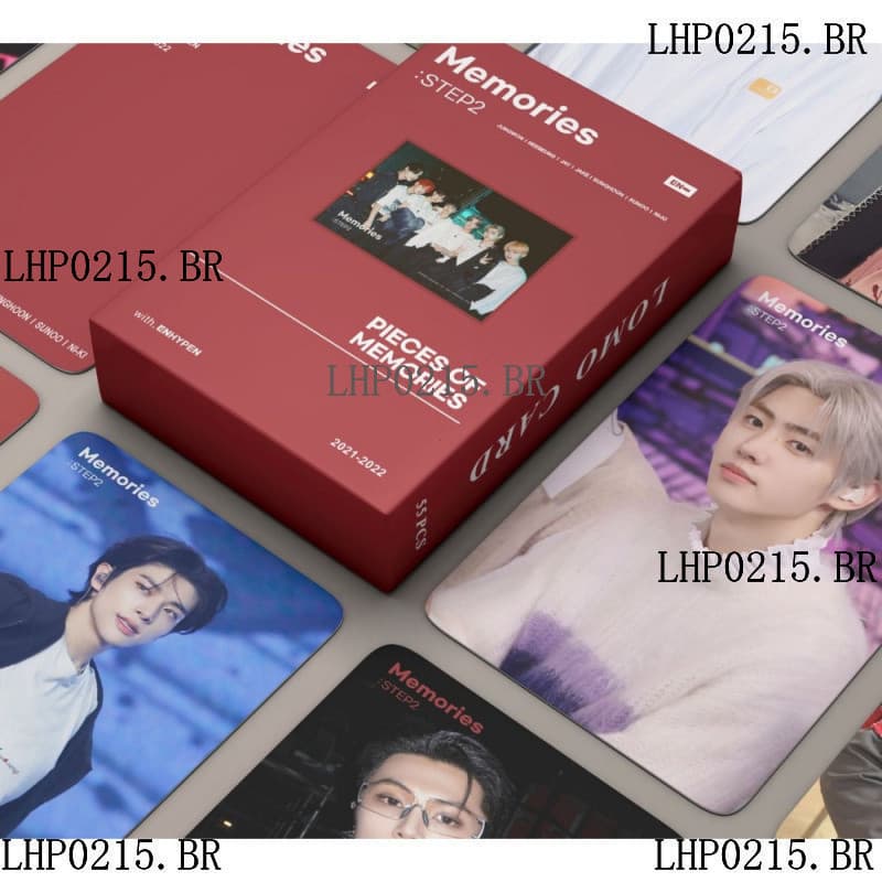 LINXX 55 Pcs ENHYPEN Memories : Passo 2 Álbum Lomo Card Kpop Photocards Série Cartões Postais