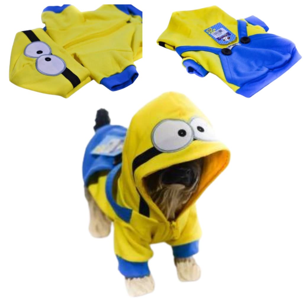 Roupa De Cachorro Gato Minions Roupinha Pet Moletom De Inverno Fantasia Minions Roupa De Frio Pet