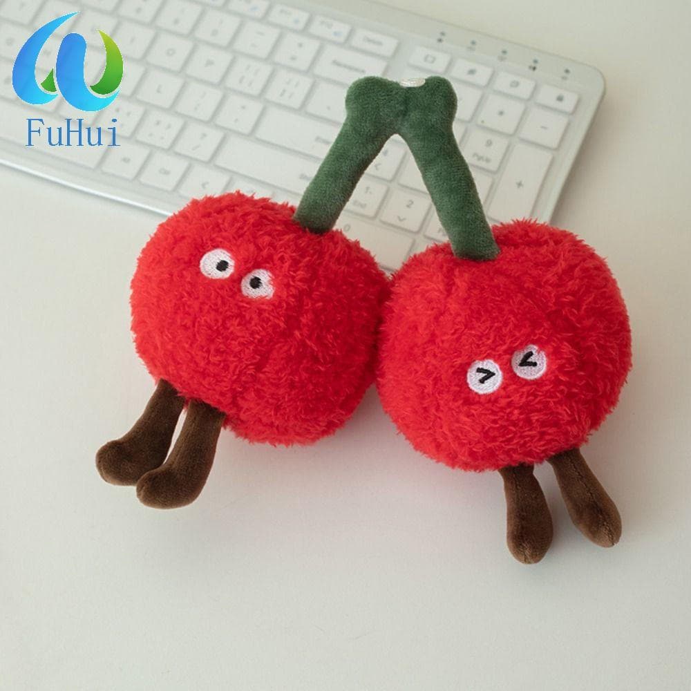 Travesseiro De Pelúcia Cereja FUHUI , Brinquedo De Frutas Com Textura Abraçável De Material Macio , Almofada Recheada Fi