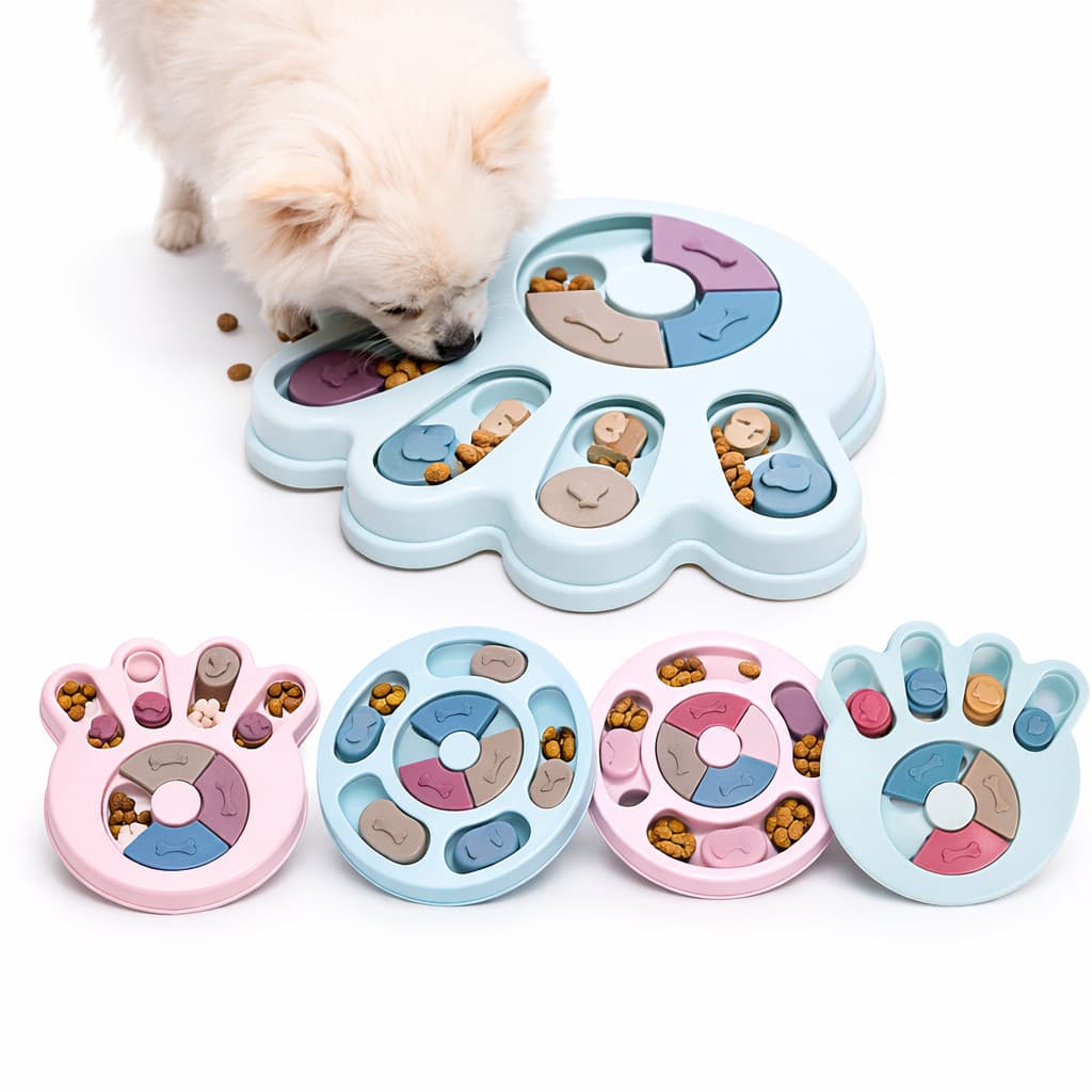 Brinquedo quebra cabeça pet Comedouro interativo Cães gatos porta petisco Tabuleiro pet