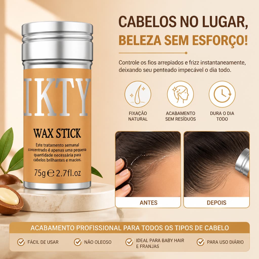 IKTY Cera Vara Pomada Modelador Anti-Frizz Peruca Rasgado Pasta Modelagem Macio Suave Feminino Masculino 75g