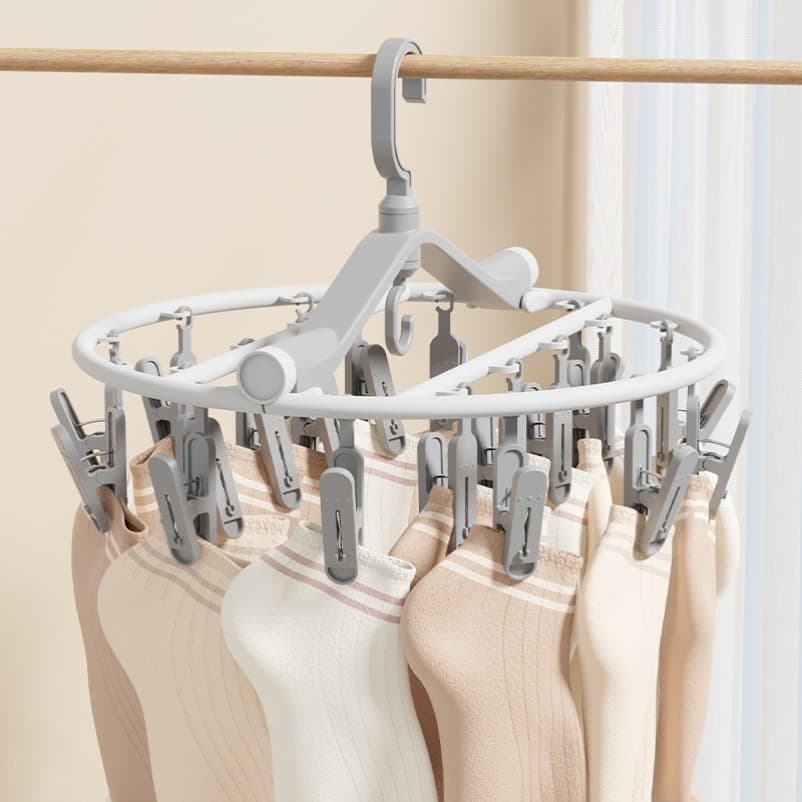 Japão importado Multi-clipe meias Rack de secagem doméstico multifuncional pendurado roupa interior calcinha clipe disco