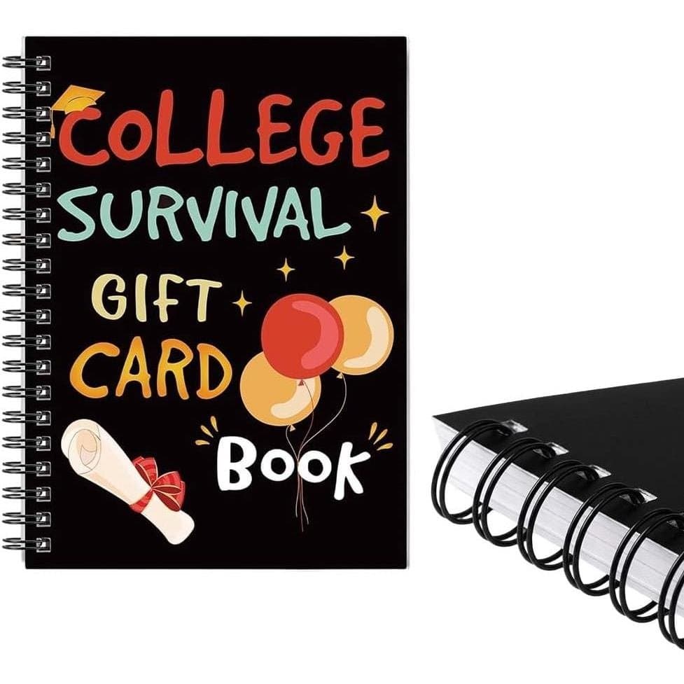 Livro de Cartões de Presente para Sobrevivência Universitária 2026, Livro de Cartões de Presente Universitário 7 x 5 Pol