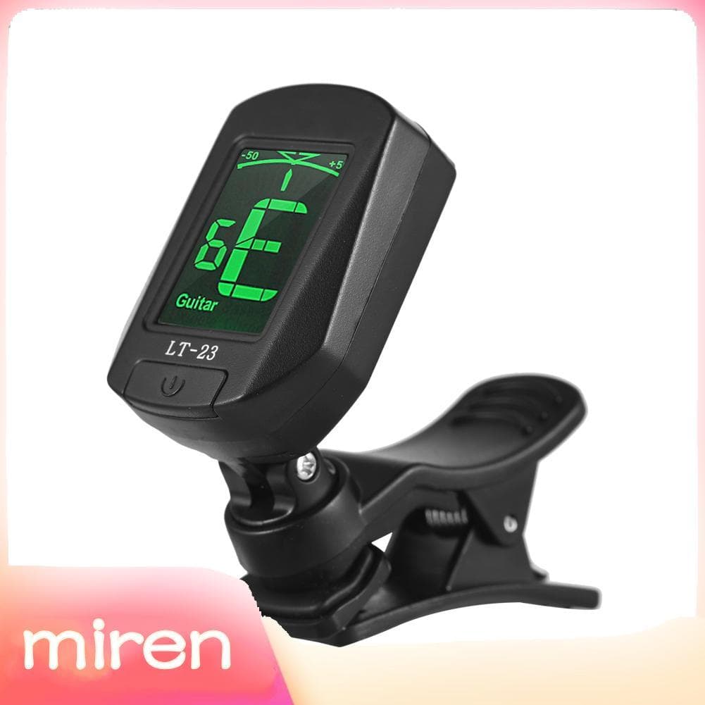 Miren.br Afinador digital mini eletrônico com display LCD Clipe giratório de 360 ​​graus e almofadas de borracha para