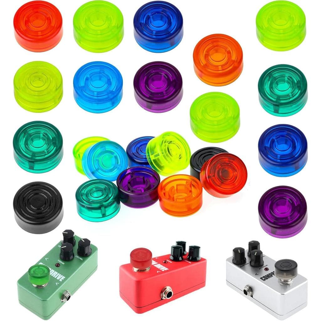 Capas de Proteção para Pedais de Efeito de Guitarra, 24 Peças, Tampas para Footswitch de Efeito, Capas Coloridas para Fo