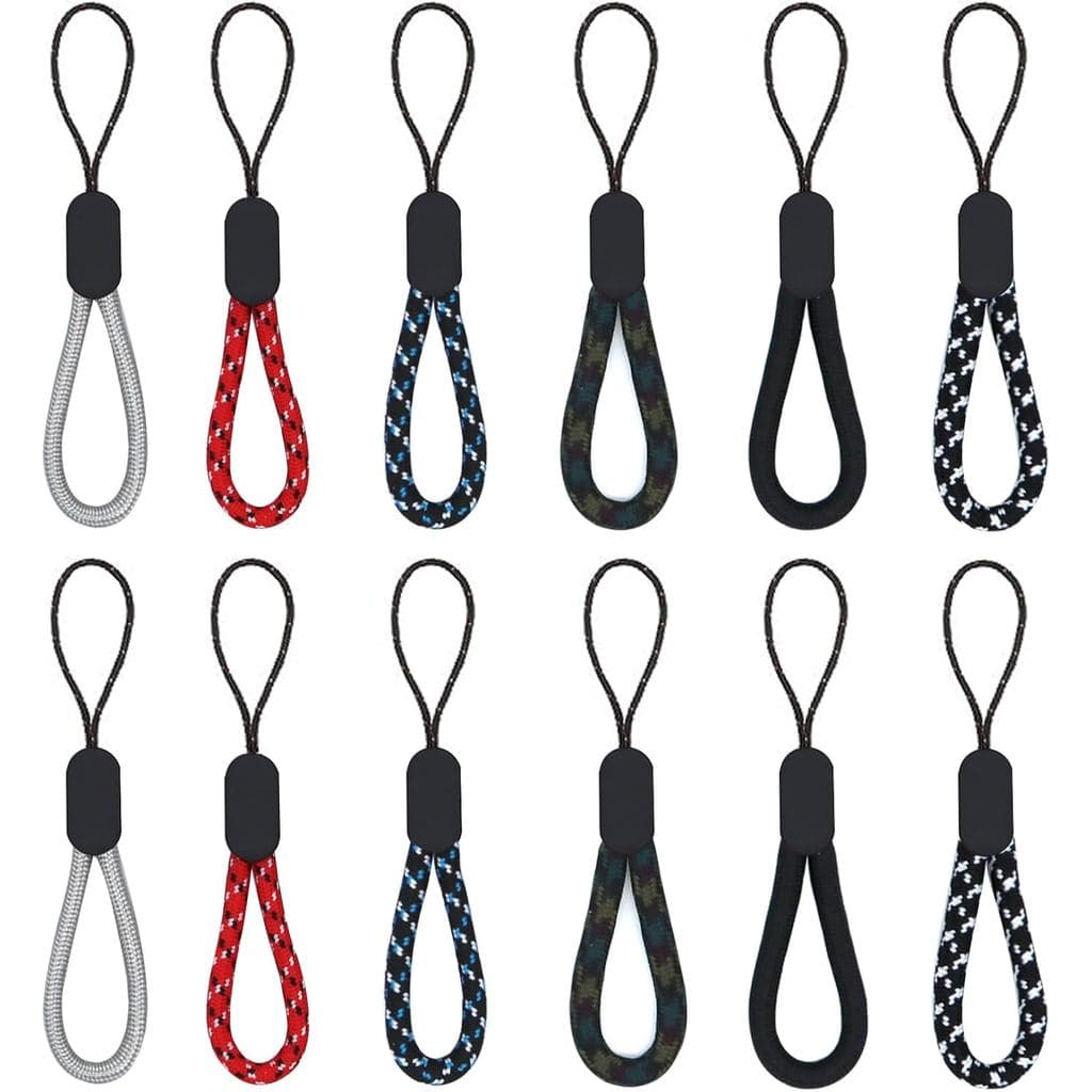 Cordão de Pulso, 12 Peças de Cordão Curto de Nylon de 4,72 polegadas para Chaveiro (6 Cores)