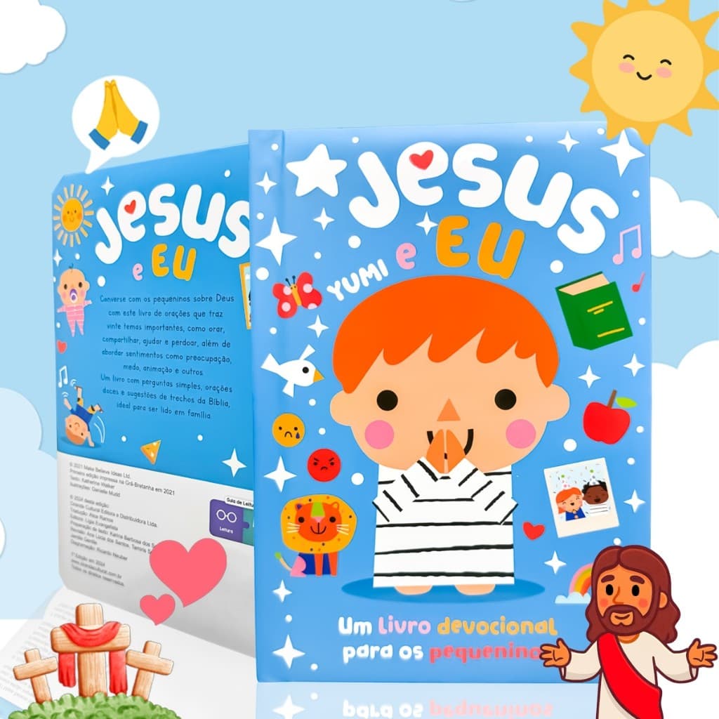 Livro Devocional Infantil : Jesus E Eu | Bíblia Ilustrada Da Criança Com Ensinamentos Bíblicos - Capa E Páginas Duras