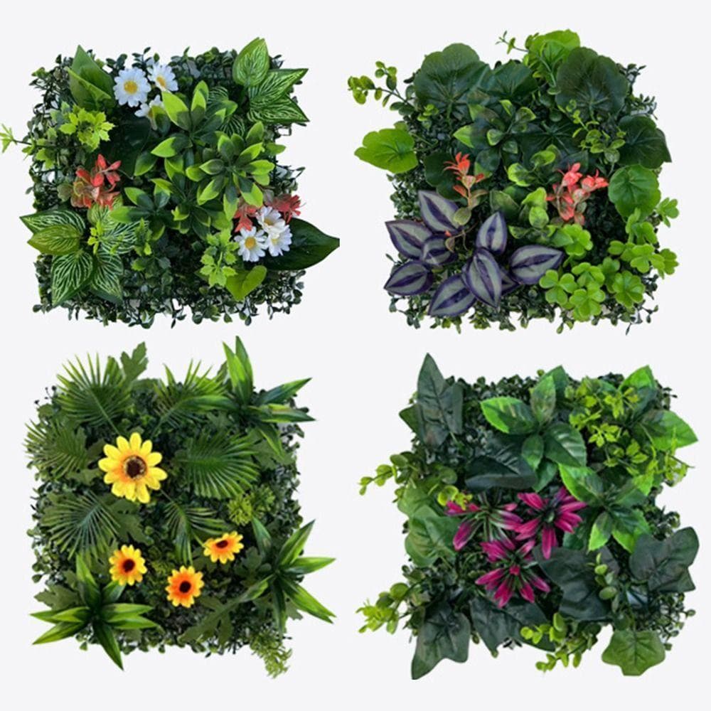 Tapete De Eucalipto Artificial , Painel De Parede De Planta De Flor De Proteção UV , Verde