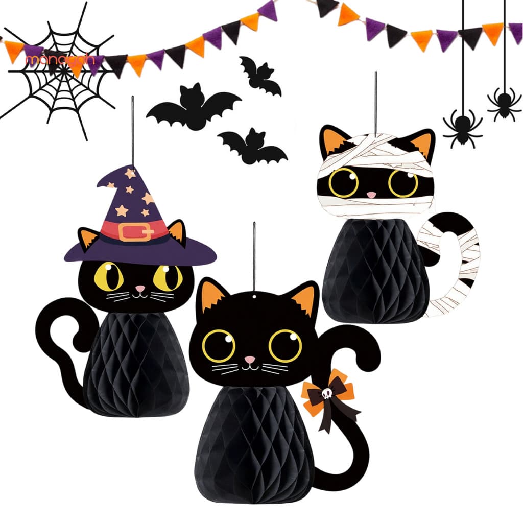 3 Presentes Do Amante Gato Dos Pces , Decoração De Suspensão Jardim Para Fontes Festivas Da Festa , Ornamento Decorativo