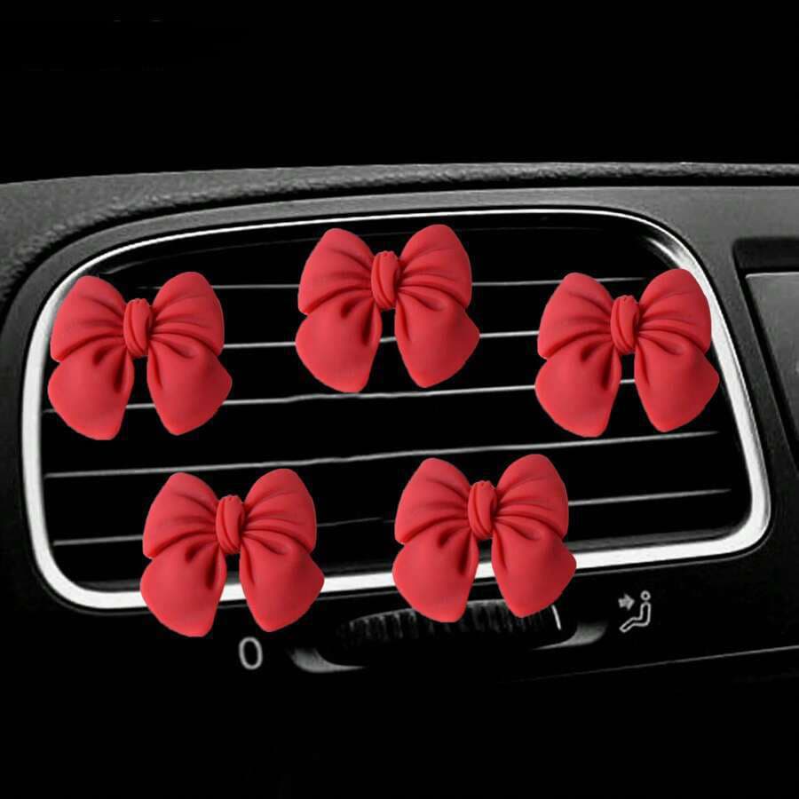 ENVIO RÁPIDO Clipe de Aromaterapia para Saída de Ar do Carro com Laço em Cores Doces Adoráveis, Decoração para Saída de
