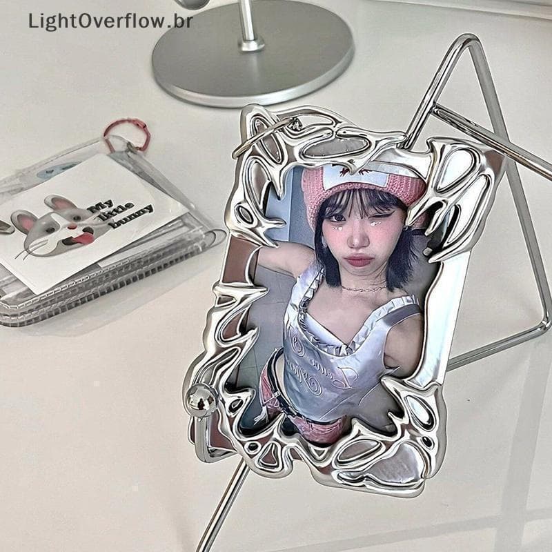 [LightOverflow] Design Original Moldura de Plástico Galvanizado Suporte Criativo para Cartão de Foto de 3 Polegadas de