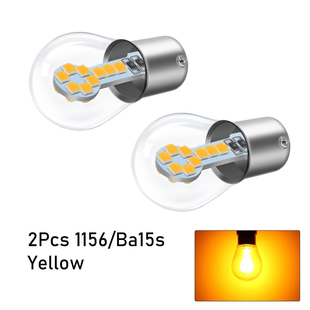 2 Pçs 1156 BA15S P21W Lâmpada Led Sinal De Volta Do Carro Luzes Freio Lâmpadas 12V Reverso Vermelho Branco Amarelo Subst