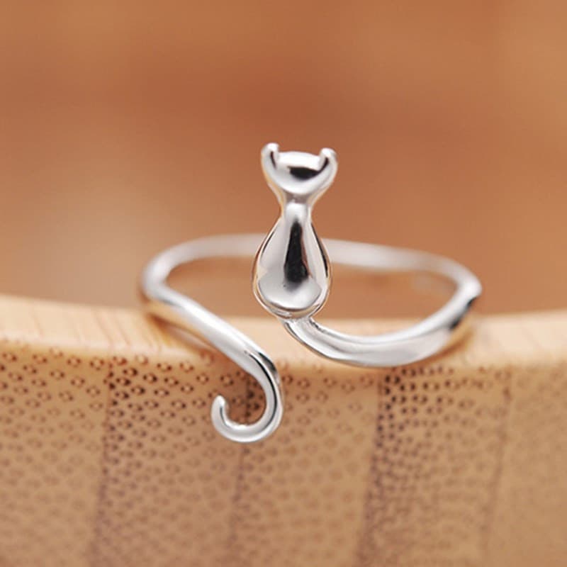 Kitty Foofo Simples Mori Estilo 925 Anel Aberto De Prata Esterlina Para Mulheres Joias Da Moda TYB110