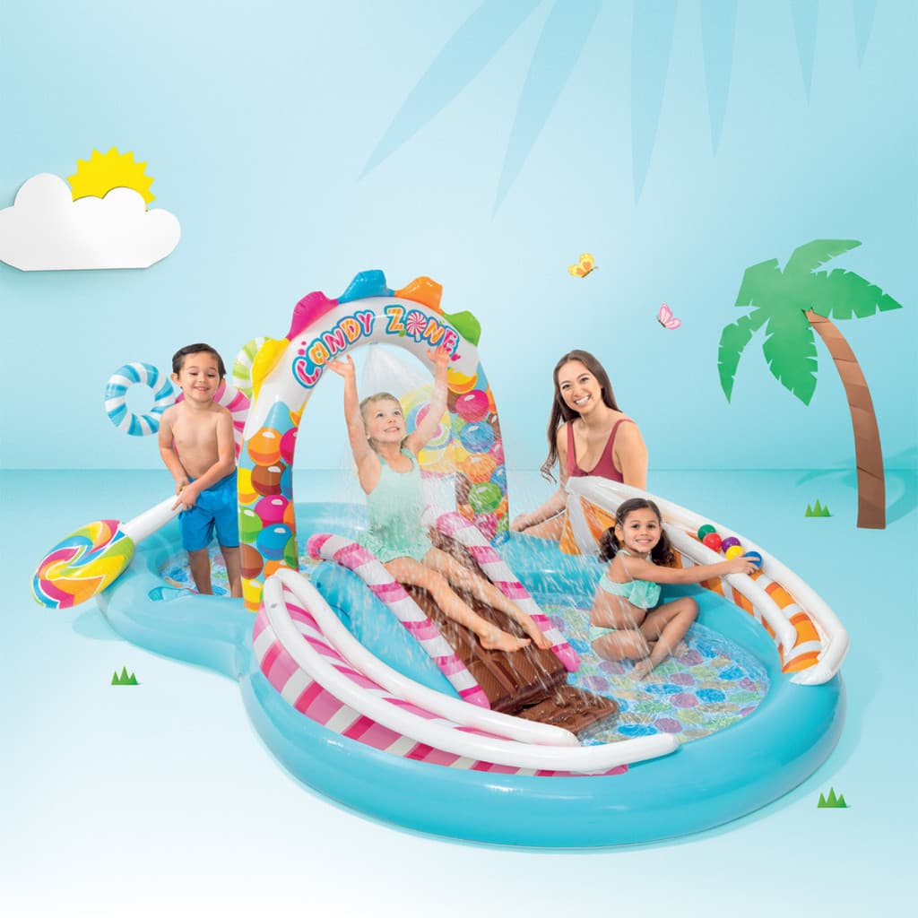Piscina Infantil Inflável Playground Candy Zone com Escorregador Intex 57149