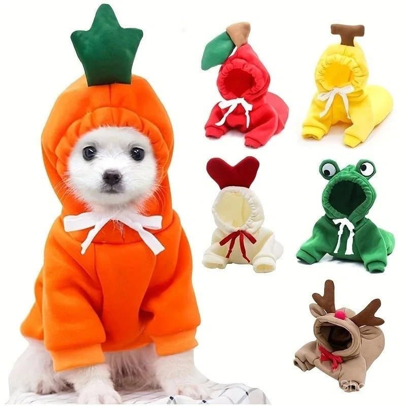 Roupa para Filhotes de Estimação, Casaco de Lã em Forma de Sapo, Moletom para Cães e Gatos, Fantasia de Cosplay de Natal