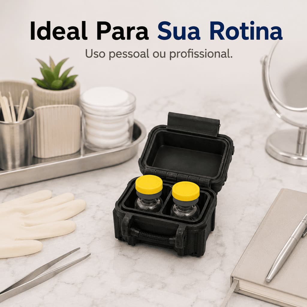 Case Porta Ampolas 3ml e 5ml Organizador para 2 Frascos Compacto