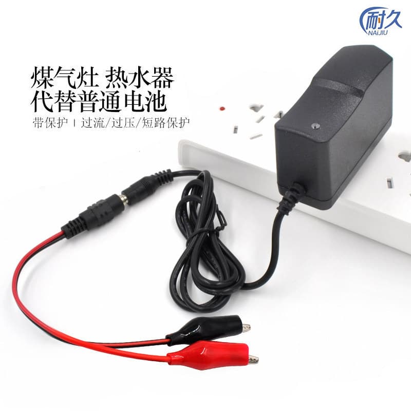 Adaptador de alimentação 3v1A2A 4.5v1.5v6v Fogão a gás Aquecedor de água Bateria Conexão de clipe de jacaré de energia m