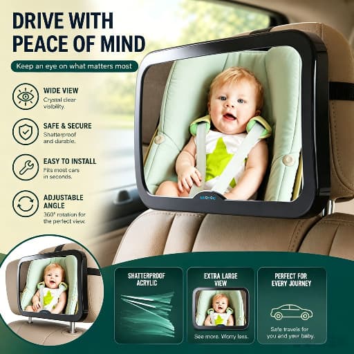 1/2 Pcs Espelho Retrovisor Do Assento Do Carro,AcessóRios De SegurançA Para BebêS.