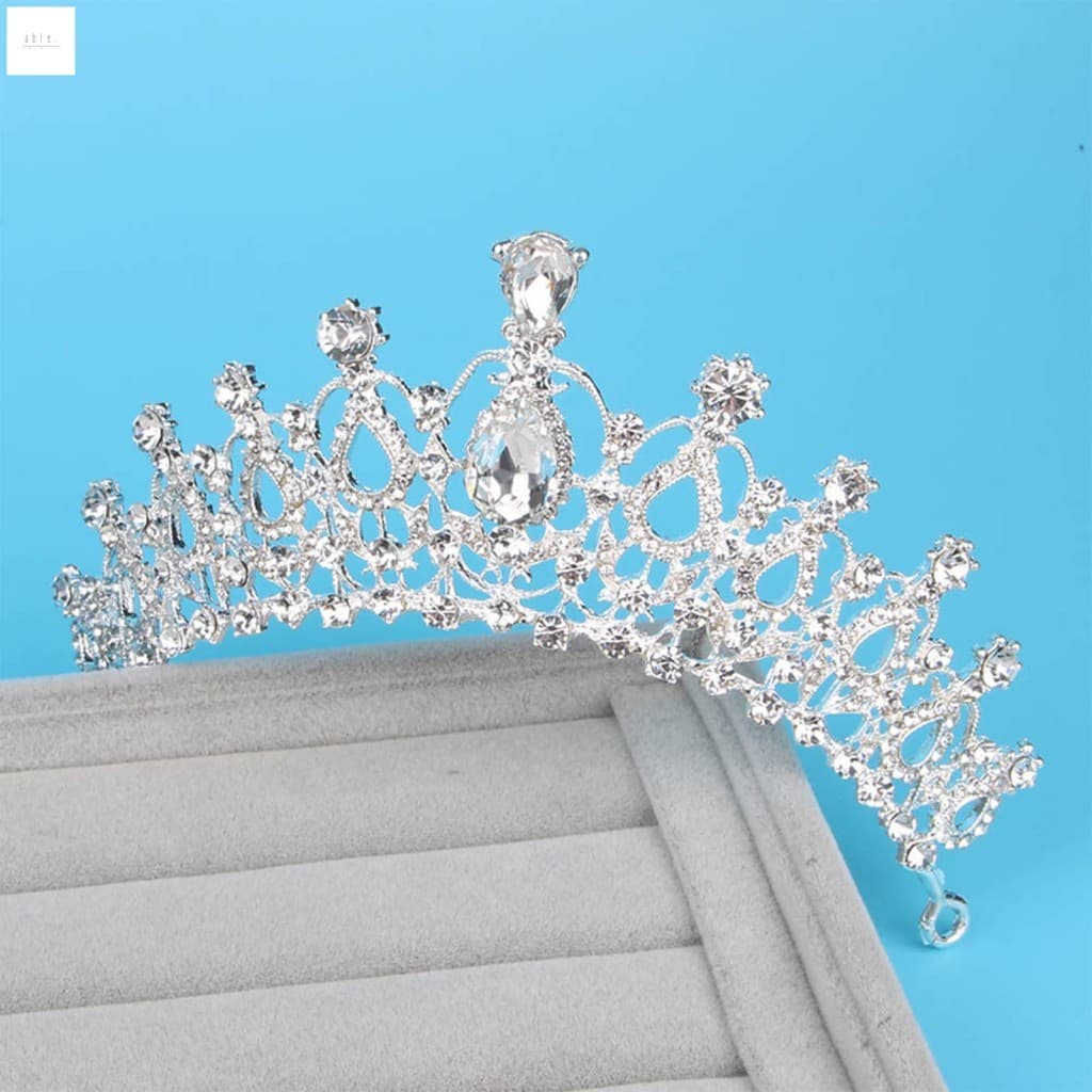 Coroa De Noiva Brilhante De Strass-Faixa Larga Antiderrapante Para Cosplay