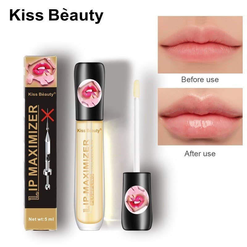 Kissbeauty óleo transparente para realce dos lábios, hidratante, desbota as linhas dos lábios, hidratante elástico, bril
