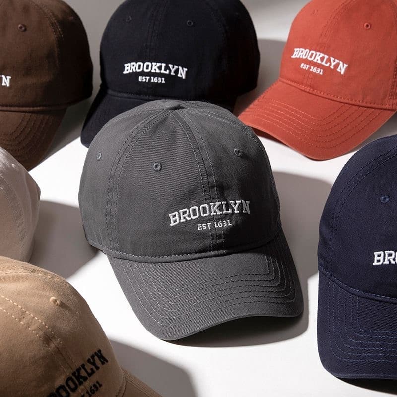Boné de Beisebol Vintage Bordado Brooklyn Unissex de Algodão Ajustável e Macio