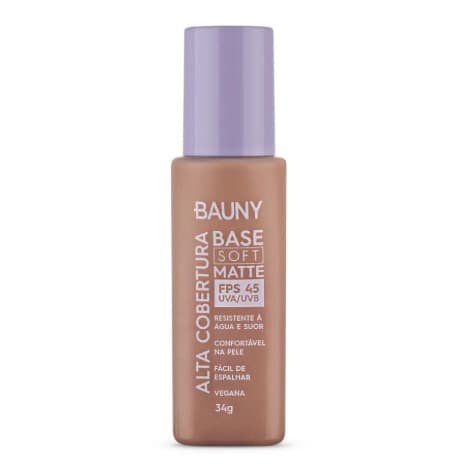 Base Soft Matte Alta Cobertura (060) FPS 45 - 34g Bauny Cosméticos