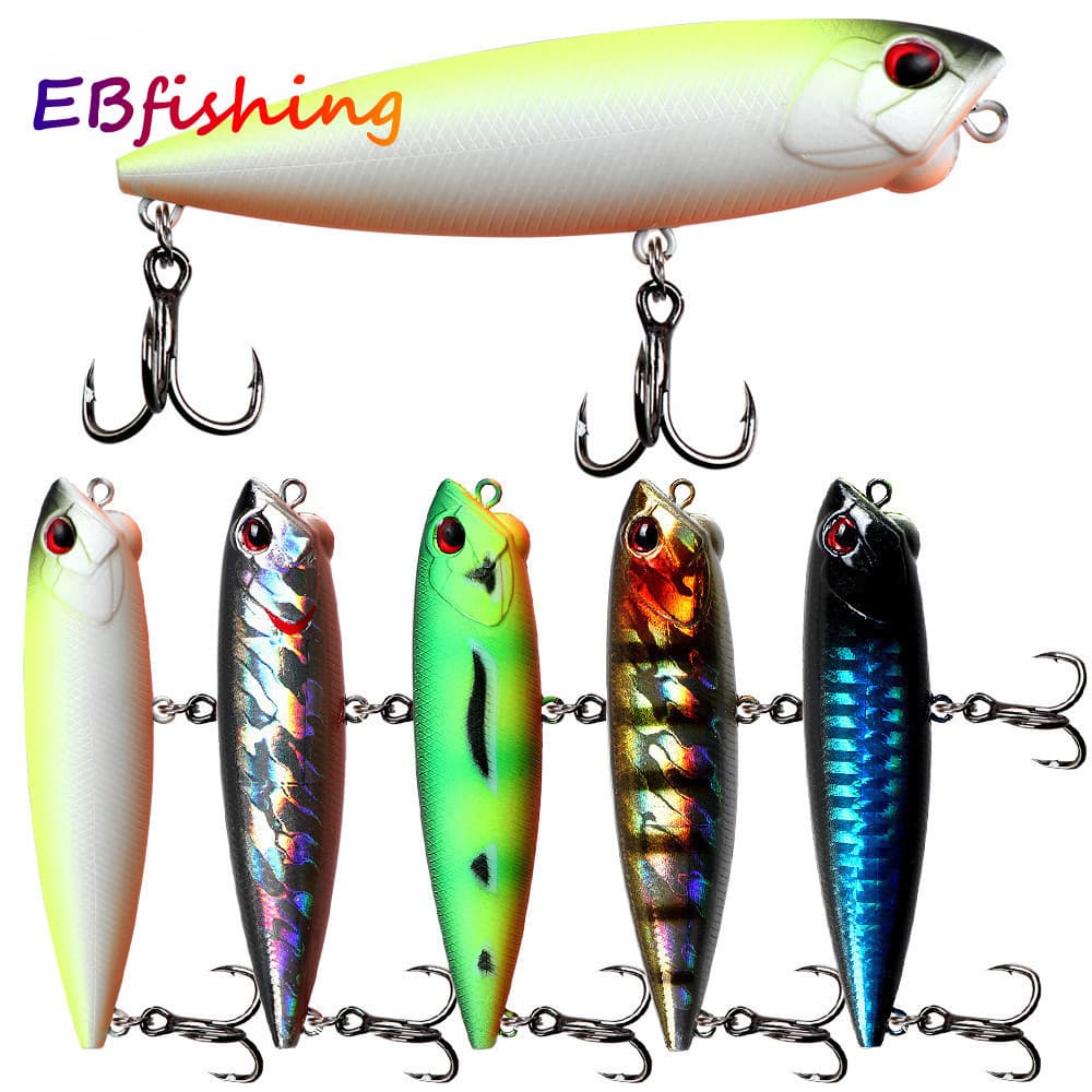 1 Pçs Isca De Lápis De Pesca 8g/7.5cm Iscas Flutuantes Topwater Com Fortalecer O Gancho De Sangue Para Poleiro De Boca C