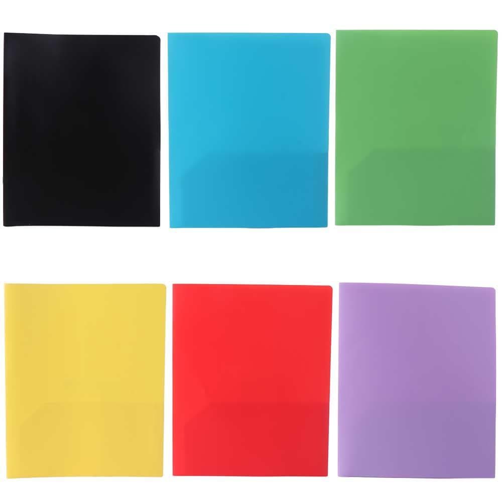 Pasta De Arquivo TEVO A4 , Com Bolsos Pastas Dobráveis PP , Bolso Dupla Face Simples Multicolorida