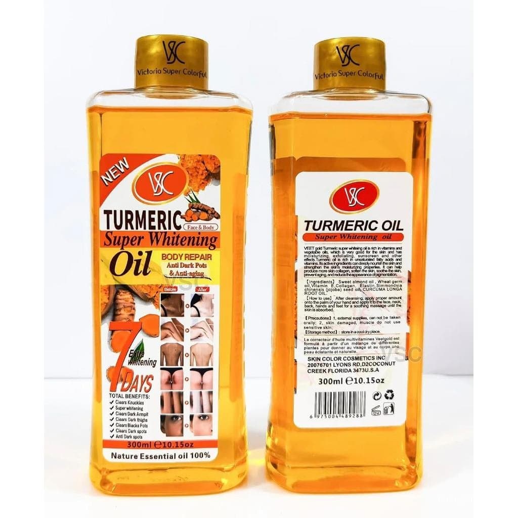 Óleo de Cúrcuma Super Clareador para Rosto e Corpo, Hidratante Nutritivo Anti-envelhecimento, Corretor de Manchas e Ruga