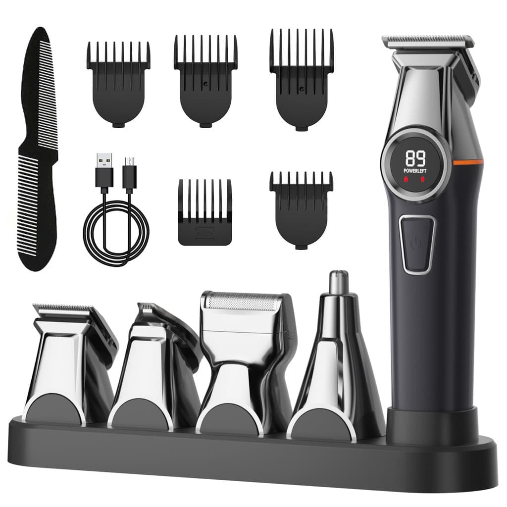 Máquina de cortar cabelo magnética novo estilo multifuncional cinco-em-um recarregável máquina de cortar cabelo doméstic