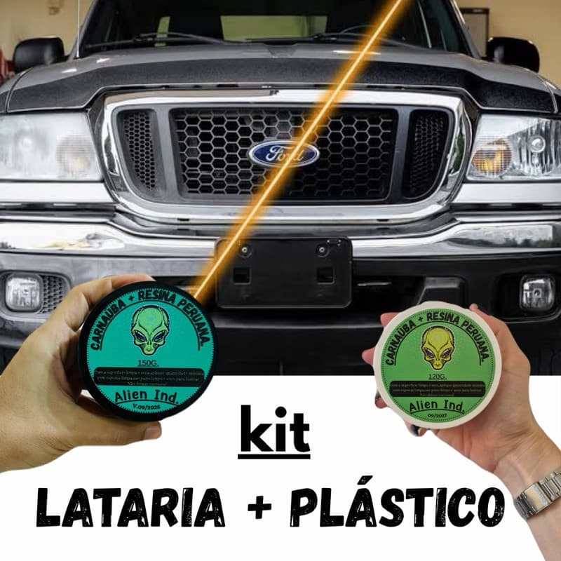 Kit 2 Ceras Alien Ind Lataria + Plástico Carnaúba Automotiva