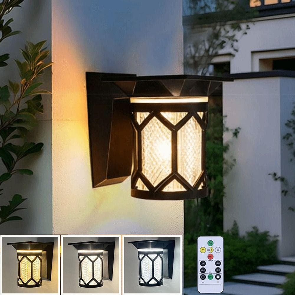 Luzes De Parede Solares HUINET , Lâmpada Solar LED Redonda/Quadrada À Prova D'água , Arandela Inteligente Com Sensor De